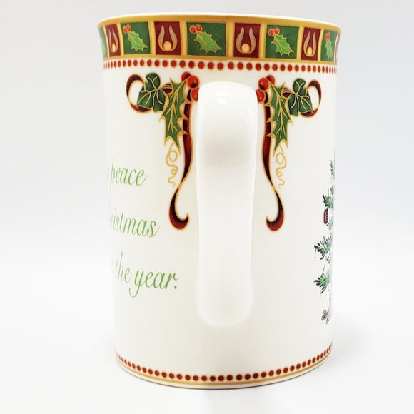 NEW Spode Christmas Tree Sentiment Mug/Cup & Gift Tin 9 oz. Porcelain Holly #1 - Picture 9 of 9